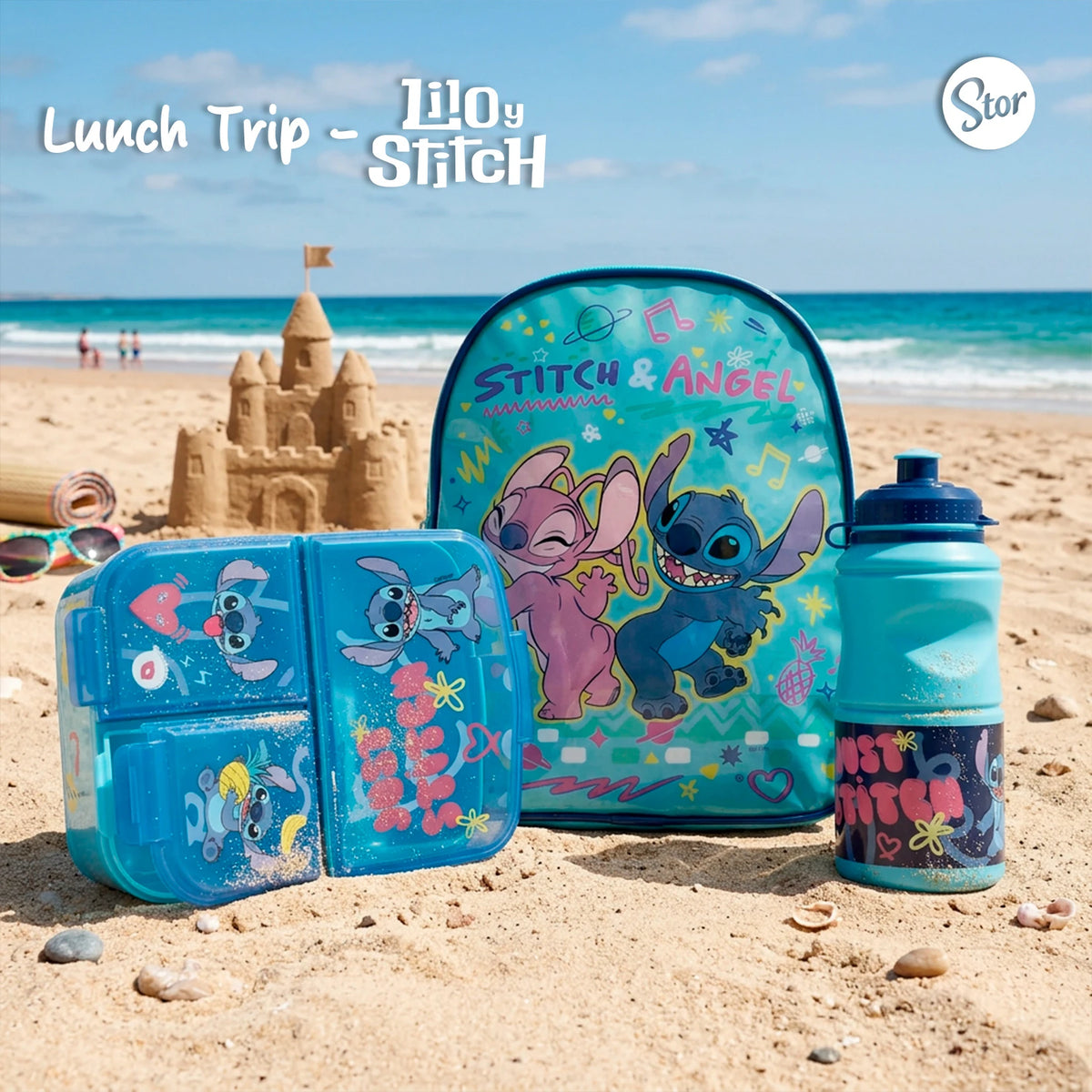 Set Stitch con Lonchera de Correas, Sandwichera y Botella