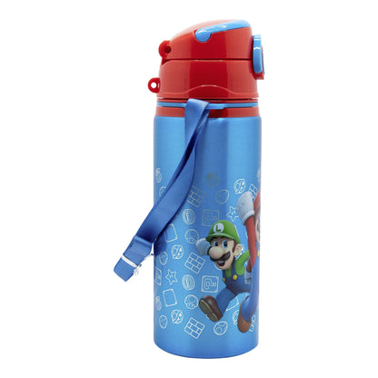Botella de Aluminio Super Mario con Correa de Transporte