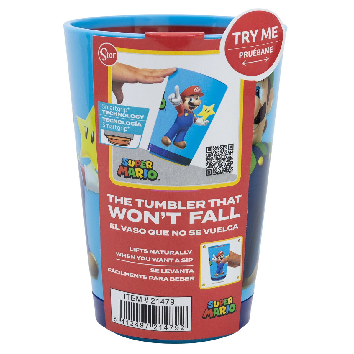 Vaso Antivuelco Super Mario con Tecnología Smartgrip Abierto