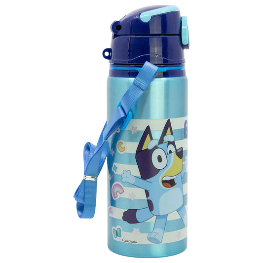 Botella de Aluminio Bluey con Correa de Transporte