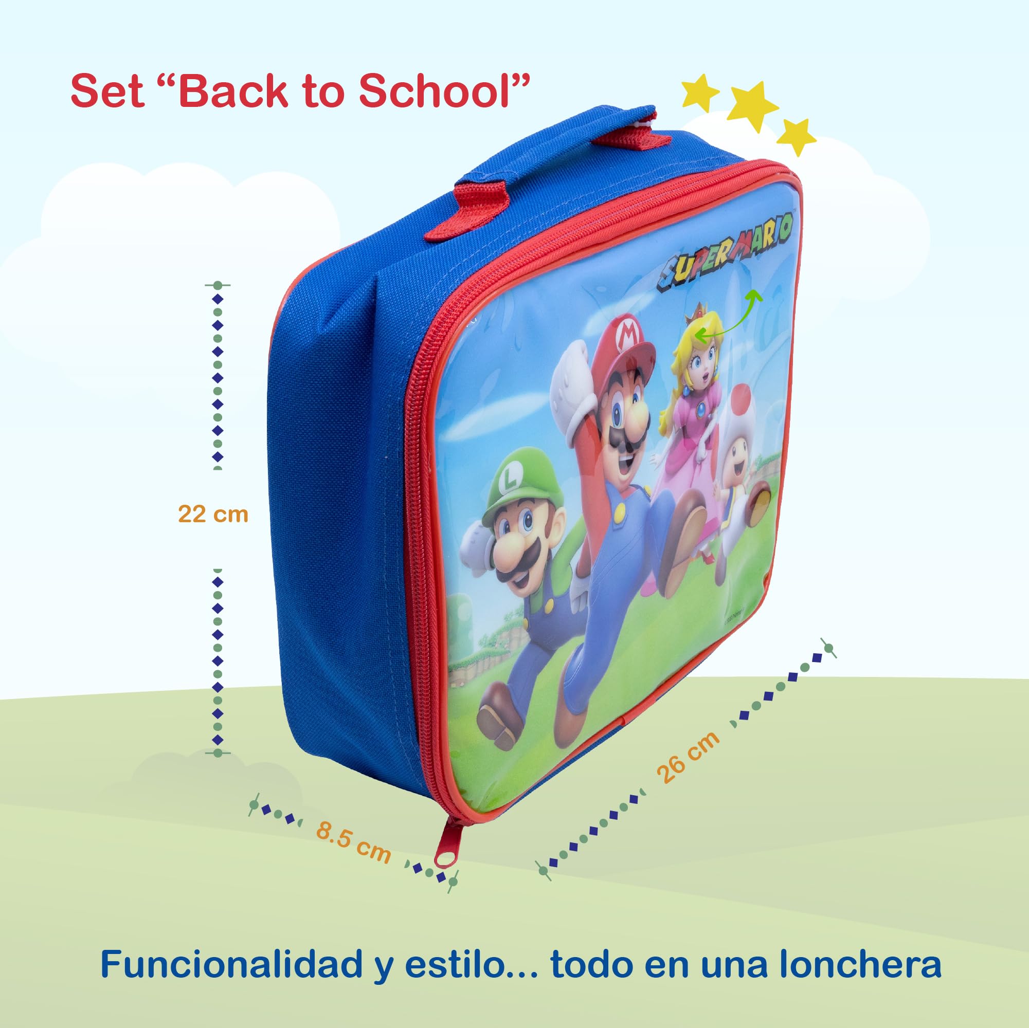 Stor – Set Regreso a Clases Minecraft 3 Piezas | Lonchera Térmica + Sandwichera XL con Compartimentos + Botella 420 ml | Producto Oficial | Libre de BPA