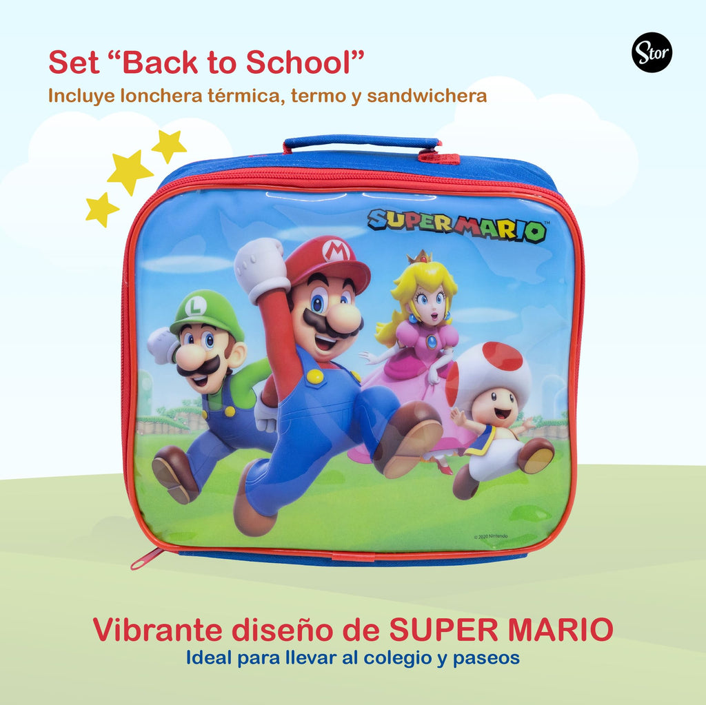 Stor – Set Regreso a Clases Minecraft 3 Piezas | Lonchera Térmica + Sandwichera XL con Compartimentos + Botella 420 ml | Producto Oficial | Libre de BPA