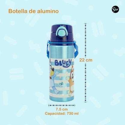 Botella de Aluminio Bluey con Correa de Transporte