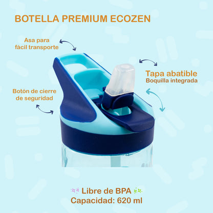 Botella Ecozen Premium Bluey con Asa y Popote