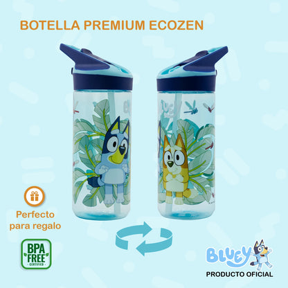 Botella Ecozen Premium Bluey con Asa y Popote