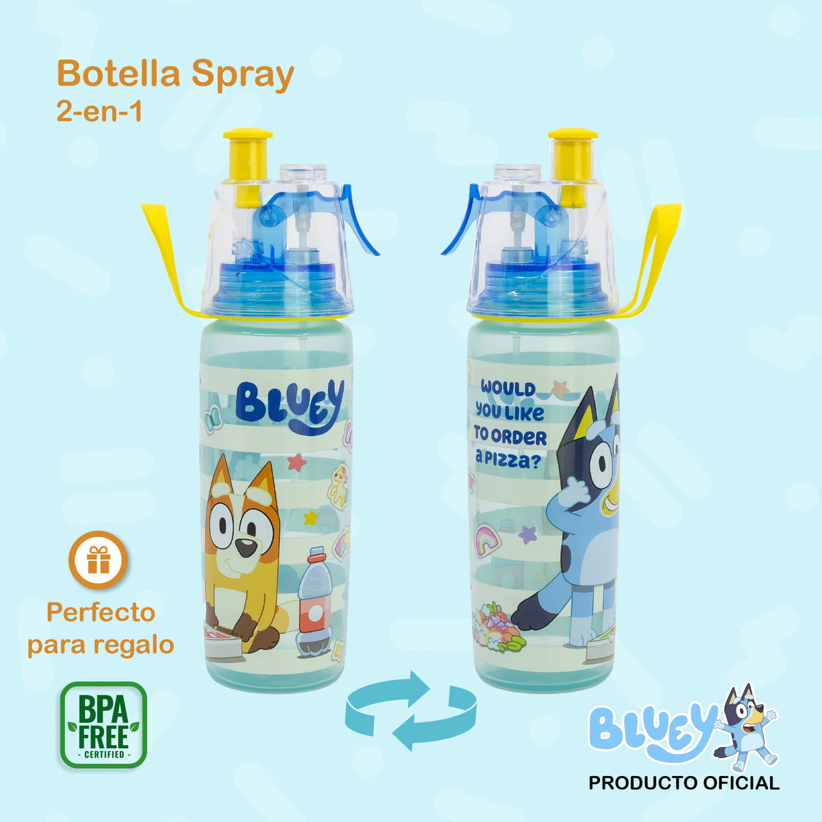 Botella Spray Bluey con Sorbete y Nebulizador