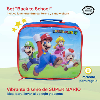 Set Regreso a Clases Super Mario, 3 Piezas