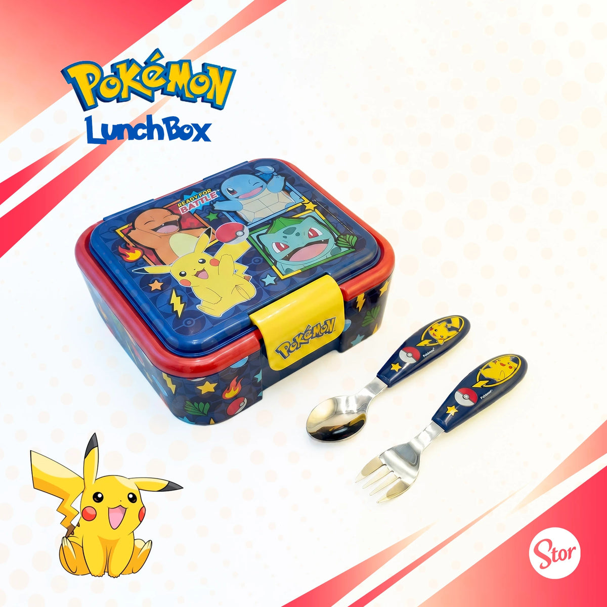 Lonchera Multicompartimento Pokémon con Cubiertos