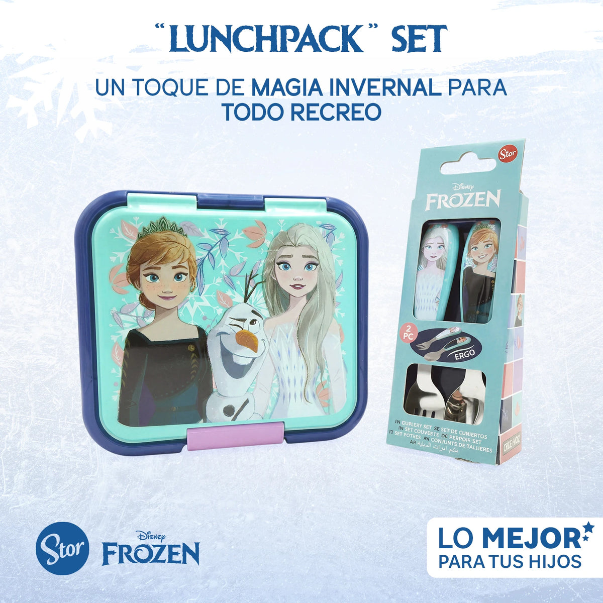 Lonchera Multicompartimento Disney Frozen con Cubiertos