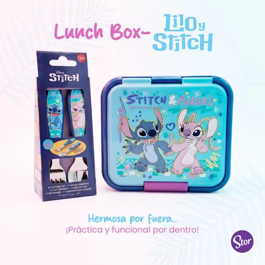 Lonchera Multicompartimento Disney Stitch con Cubiertos