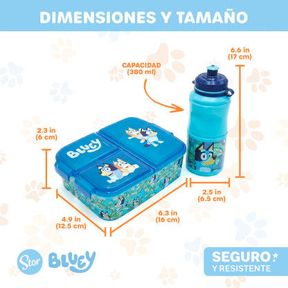 Set Bluey con Lonchera de Correas, Sandwichera y Botella