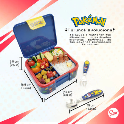 Lonchera Multicompartimento Pokémon con Cubiertos