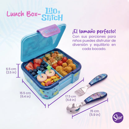 Lonchera Multicompartimento Disney Stitch con Cubiertos