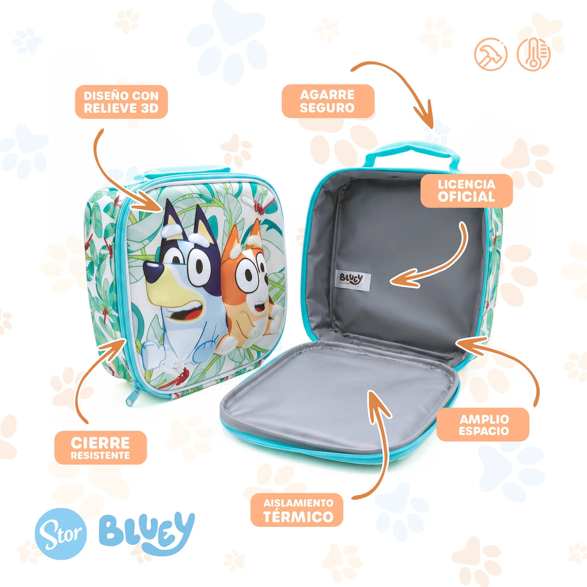 Set Bluey 3D con Lonchera Térmica, Sandwichera y Botella