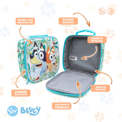Set Bluey 3D con Lonchera Térmica, Sandwichera y Botella