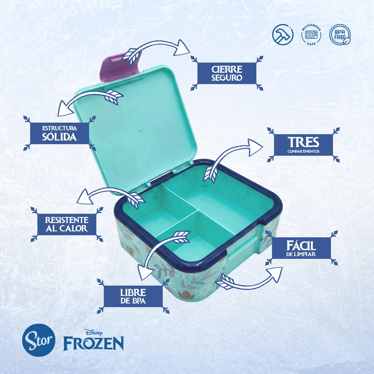 Lonchera Multicompartimento Disney Frozen con Cubiertos