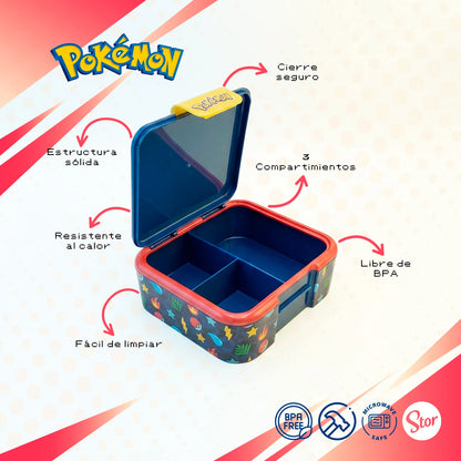 Lonchera Multicompartimento Pokémon con Cubiertos