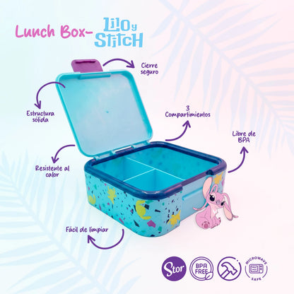 Lonchera Multicompartimento Disney Stitch con Cubiertos