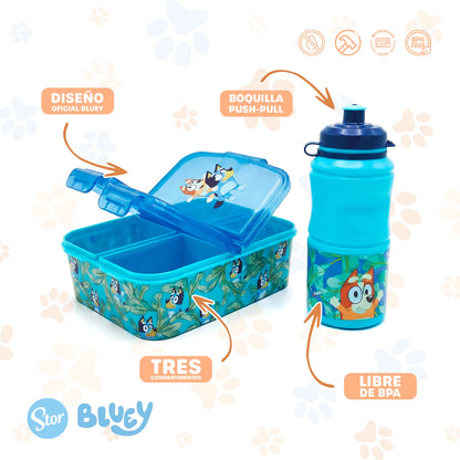 Set Bluey con Lonchera de Correas, Sandwichera y Botella