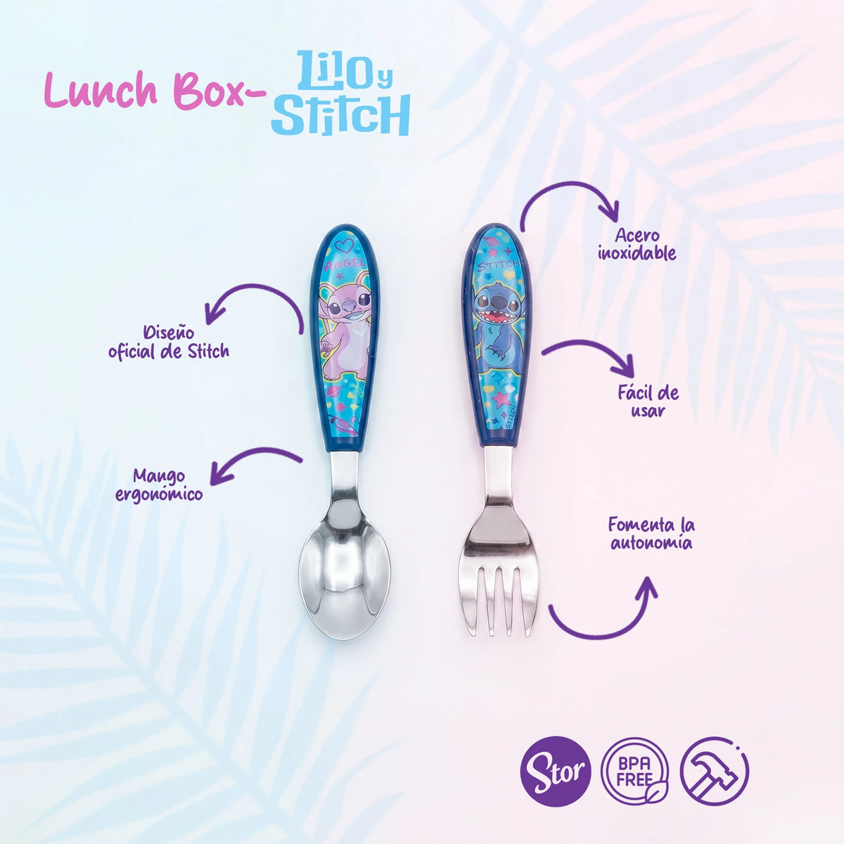 Lonchera Multicompartimento Disney Stitch con Cubiertos