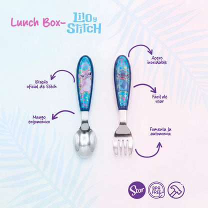 Lonchera Multicompartimento Disney Stitch con Cubiertos