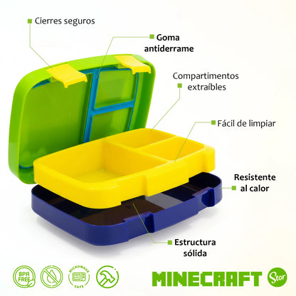 Sandwichera BentoPro Minecraft Multicompartimento