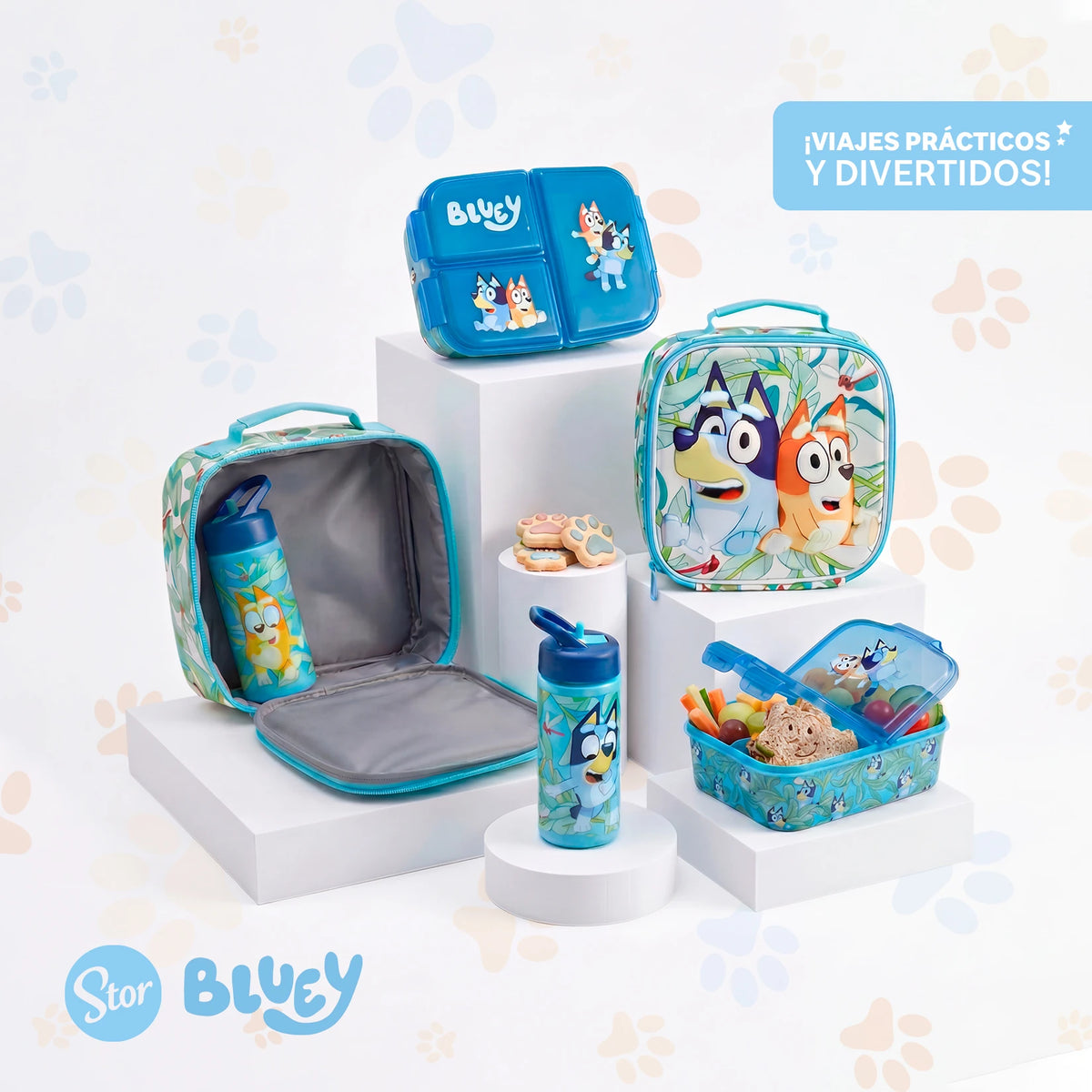 Set Bluey 3D con Lonchera Térmica, Sandwichera y Botella