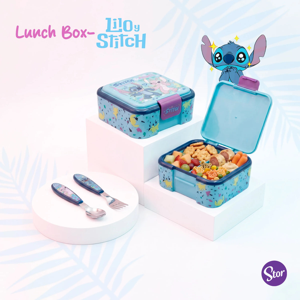 Lonchera Multicompartimento Disney Stitch con Cubiertos
