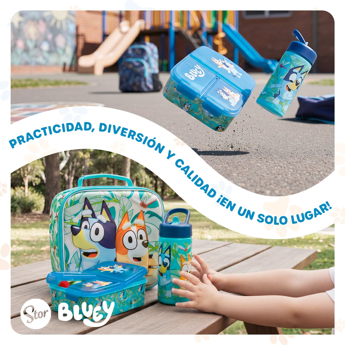 Set Bluey 3D con Lonchera Térmica, Sandwichera y Botella