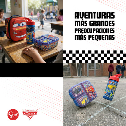 Set Cars 3D con Lonchera Térmica, Sandwichera y Botella