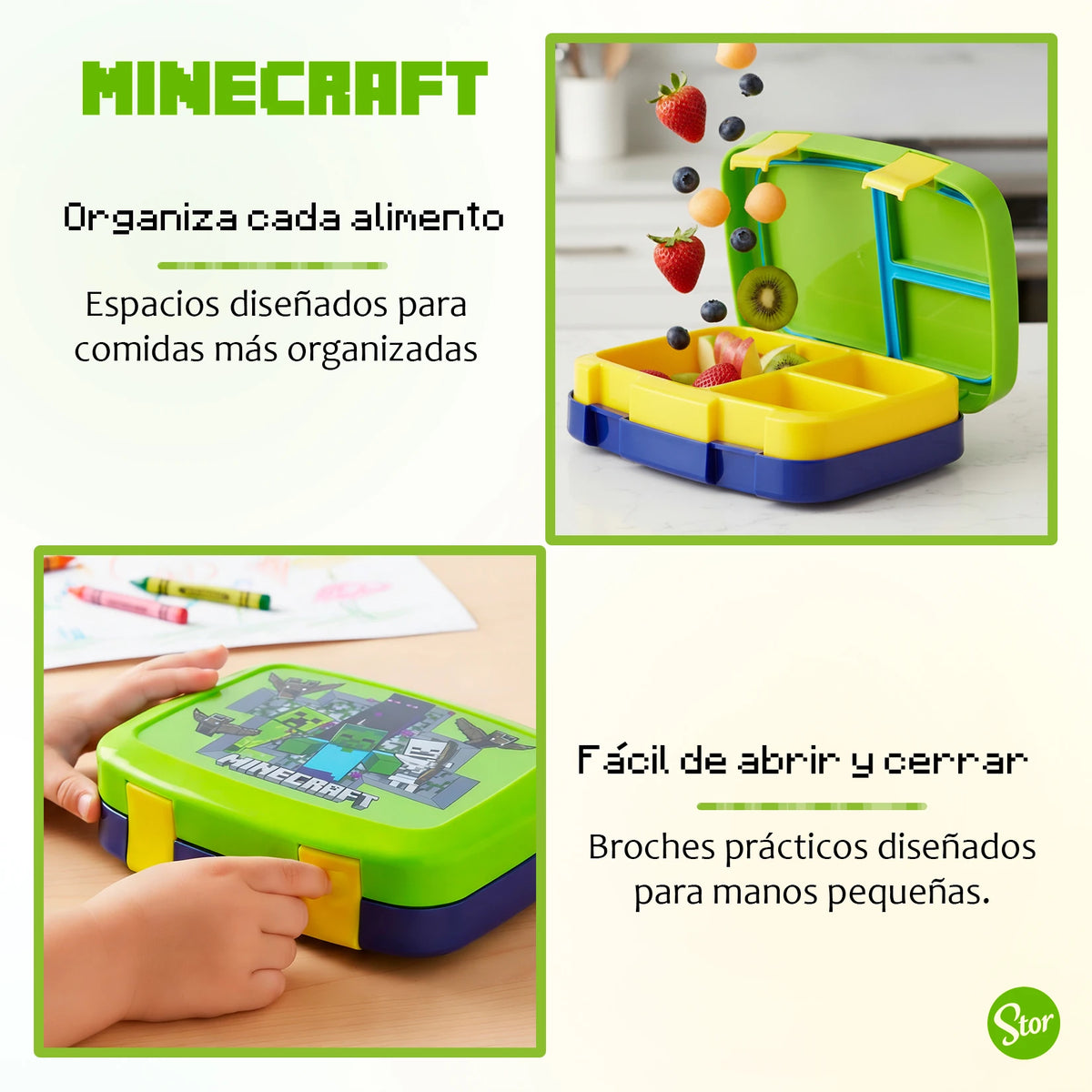 Sandwichera BentoPro Minecraft Multicompartimento