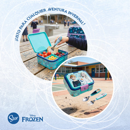 Lonchera Multicompartimento Disney Frozen con Cubiertos