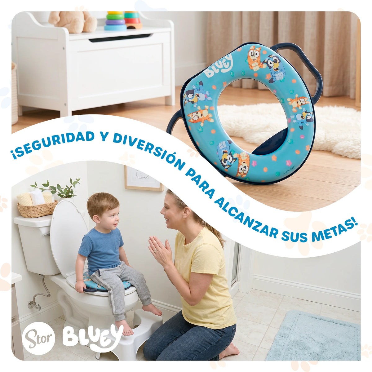 Reductor de Baño Bluey con Asas de Sujeción