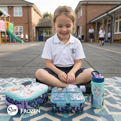 Set Frozen 3D con Lonchera Térmica, Sandwichera y Botella
