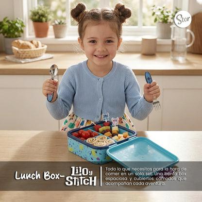 Lonchera Multicompartimento Disney Stitch con Cubiertos