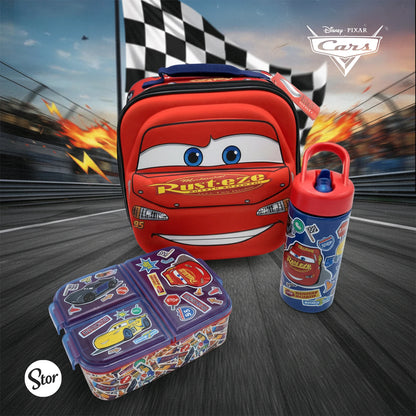 Set Cars 3D con Lonchera Térmica, Sandwichera y Botella