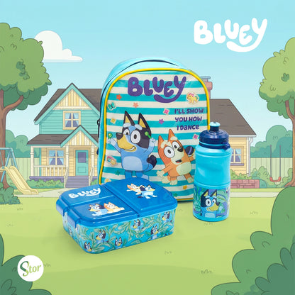 Set Bluey con Lonchera de Correas, Sandwichera y Botella