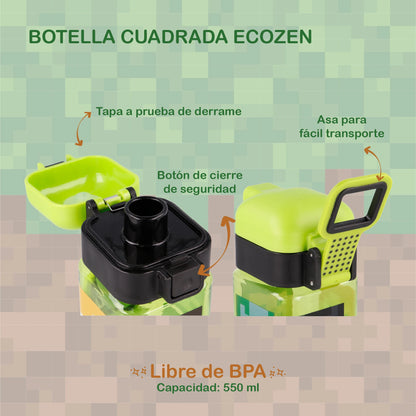 Set de 2 Botellas Ecozen Minecraft para Niños, Sin BPA